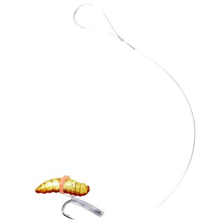 Balzer Trout Attack Hair Rig mit Pelletband für Bienenmaden 140cm 0.18mm #10 Vorfach-Haken