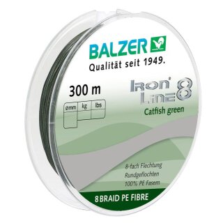 Balzer Iron Line 8 Catfish 0.70mm 300m grüne Wallerschnur