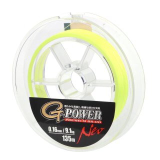 Gamakatsu G-Power Premium Braid Neo Fluo Yellow Gelb 135m 0.21mm 16.70kg geflochtene Schnur