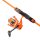 Saenger Flash Light Stick 80 Set Combo Rute+Rolle+Schnur 2.40m 20-80g ORANGE Spinn-Angel-Set mit Flash-LED