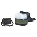 Saenger Iron Claw Dry Packer 30x20x63cm Rucksack Zubehör-Tackle-Tasche mit 4 Klarsicht-Boxen und Trocken-Abteil