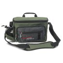 Saenger Iron Claw Plain Bag NX 32x12x20cm Schulter-Umhänge-Zubehör-Tackle-Tasche mit 2 Klarsicht-Boxen