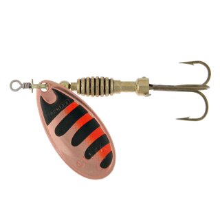 Rublex Spinner Celta "CNR" Größe 3 / 5.00g VMC Drilling #6 Kupfer-Schwarze Streifen-Roter Schatten