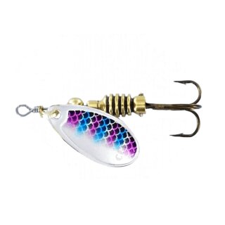 Rublex Spinner Celta "RTS" Größe 1 / 2.00g VMC Drilling #9 Silber-Forelle-Blau