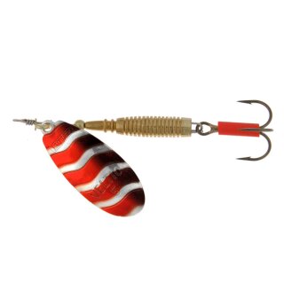 Rublex Spinner Stripe/Veltic "ARN" Silber Rote Wellen Schwarzer Schatten Größe 6 / 12.00g VMC Drilling #2