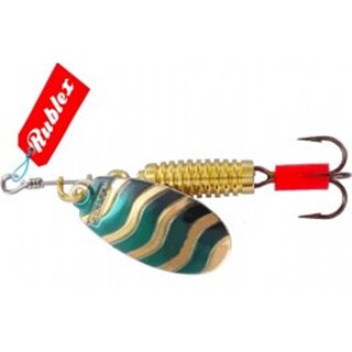 Rublex Spinner Stripe/Veltic "CNV" Kupfer Grüne Wellen Schwarzer Schatten Größe 6 / 12.00g VMC Drilling #2