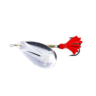Rublex Spinner Ondex "A" Silber 2 / 2.50g VMC Drilling #8 mit rotem Puschel