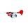 Rublex Spinner Ondex "ANR" Silber Schwarz Rot 3 / 3.50g VMC Drilling #6 mit rotem Puschel