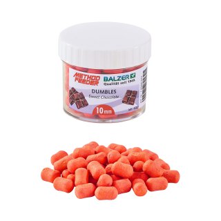 Balzer Feedermaster Method Feeder Dumbbells Pellets uv-aktiv Ø 10mm Orange-Sweet Chocolate Hakenköder für Friedfische