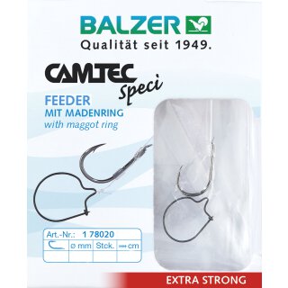 Balzer Camtec Speci Vorfach-Haken Feeder mit Maden-Ring 0.28mm 80cm #6