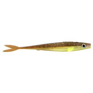 Spro Iris V-Power Brown Chartreuse UV-aktiv 8cm 3g Gummi-Fisch mit V-Schwanz/Tail