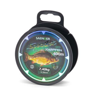 6 x Saenger Specialist Karpfen camou green 400m 0.28mm 7.4kg Monofile Angel-Schnur