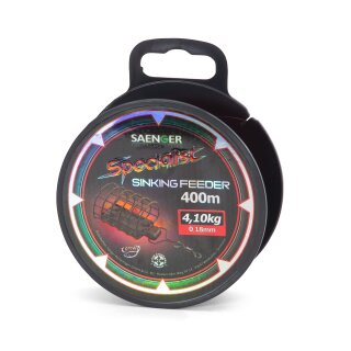 6 x Saenger Specialist Sinking Feeder fire red transparent 400m 0.22mm 5.65kg Monofile Angel-Schnur