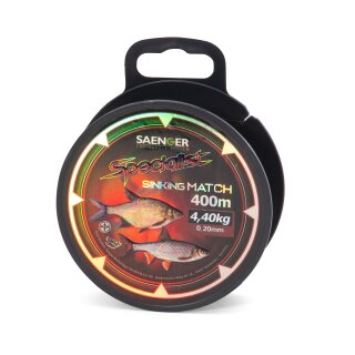 6 x Saenger Specialist Sinking Match red brown burgundy 400m 0.20mm 4.4kg Monofile Angel-Schnur