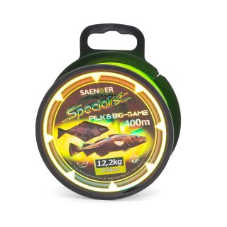 6 x Saenger Specialist Pilk & Big Game fluo yellow 400m 0.45mm 18.2kg Monofile Angel-Schnur