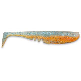 Saenger Iron Claw Racker Shad BGO Blue Glitter Orange uv-aktiv 12.5cm Gummi-Fisch mit Hakenkanal