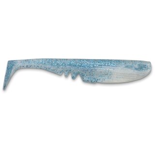 Saenger Iron Claw Racker Shad BGP Blau Glitter Pearl uv-aktiv 12.5cm Gummi-Fisch mit Hakenkanal