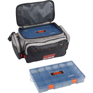 Balzer Shirasu Organizer Bag Groß 48x22x28cm Tackle-Umhänge-Schulter-Tasche mit 2 Klarsicht-Boxen