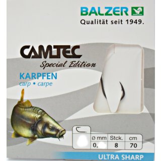 Balzer Camtec Special Edition Vorfach-Haken Karpfen 0.28mm 70cm #4