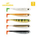 Lieblingsköder Firetail Edition Mix/Set 5 Farben 7cm 3g Gummi-Fisch Shad uv-aktiv