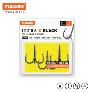 Lieblingsköder Fukura Ultra X Black Drilling-Haken #1 für Kunstköder mit Selbsthakeffekt