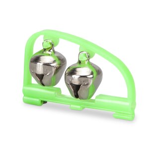 10 x Saenger Fluo Clip On Knicklichthalter mit Doppel-Aal-Ruten-Glocke "S" für Rutenspitzen Ø 2.6-3.0mm
