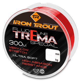 Saenger Iron Trout Fluo Trema Line Special Fluo Red 0.20mm 3.20kg 300m monofile Forellen-Angel-Schnur