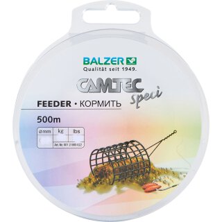 Balzer Camtec Speci Line Zielfisch Feeder 0.25mm 5.7kg 500m monofile Angel-Schnur Braun