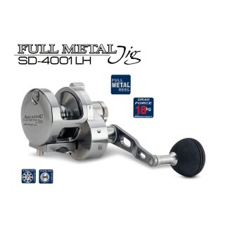 Saenger Aquantic Full Metal Jig SD-4001 LH Links-Hand-Multi-Rolle 8 BBS 4.5:1 Meeres-Salzwasser-Jig-Rolle mit Schiebebrems