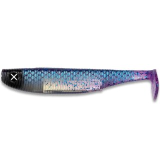 5 x Monkey Lures Fat Lui Midnight Storm (Flash Series) 18cm 45g Shad Gummi-Fisch mit Schaufelschwanz