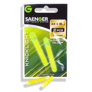 50 x 2 Stück Saenger Knicklicht gelb 4.5x39mm für Knicklichtposen, Rutenglocken etc.