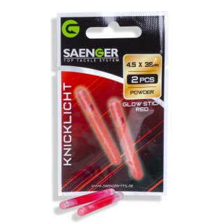 50 x 2 Stück Saenger Knicklicht rot 4.5x39mm für Knicklichtposen, Rutenglocken etc.