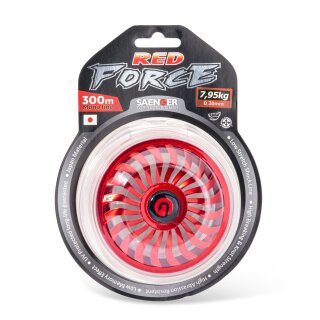 6 x Saenger Red Force Mono Line 300m 0.16mm 2.70kg Monofile Angel-Schnur