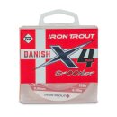 4 x Iron Trout Danish X4 Spooner Braid Rot (20cm)/Weiß (40cm) sinkend 0.06mm 4.1kg 150m Geflochtene Angelschnur zum Spoon-Spinn-Fischen