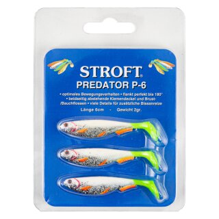 STROFT Predator P-6 Silver Fire Fin 6cm 2g Forellenköder 3er-Pack
